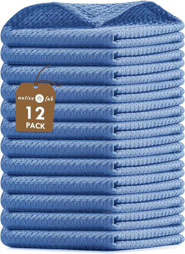 Vista 48 de Native Fab Juego de 8 toallas de cocina y paños de cocina, absorbentes, duraderos, de secado rápido para limpiar, cocinar, hornear, ideal