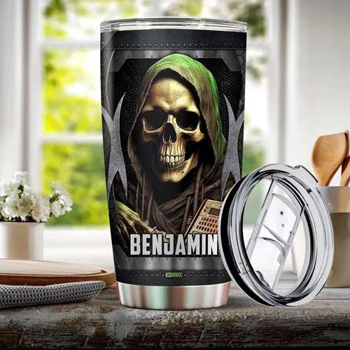 Vista 5 de Regalos personalizados de contador para hombres, tazas de café aisladas de acero inoxidable de 20 onzas, regalo contable para papá, marido, taza