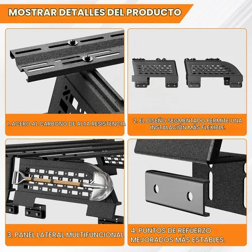 Vista 7 de SYHVU Sistema universal de bastidor de carga para caja de camioneta, resistente para camioneta, apto para Dodge Ram/Ford