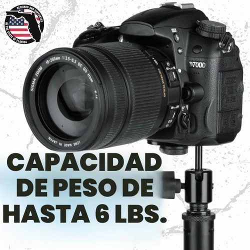 Vista 5 de Gator Frameworks Adaptador de Soporte para Cámara de Pie de Micrófono con Cabezal de Rótula se Adapta a Roscas de Cámara Estándar 1/4-20