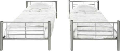 Vista 7 de Walker Edison Elodie - Litera de metal, cama individual sobre cama individual, color plateado