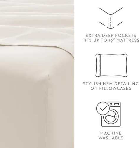 Vista 123 de ienjoy Home Linen Market - Juego de sábanas de 6 piezas, color rubor, tamaño King Blush