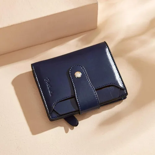 Vista 2 de BOSTANTEN - Billetera de cuero para mujer con bloqueo RFID, pequeña, con cremallera, de bolsillo, para tarjetas, con ventana para documento