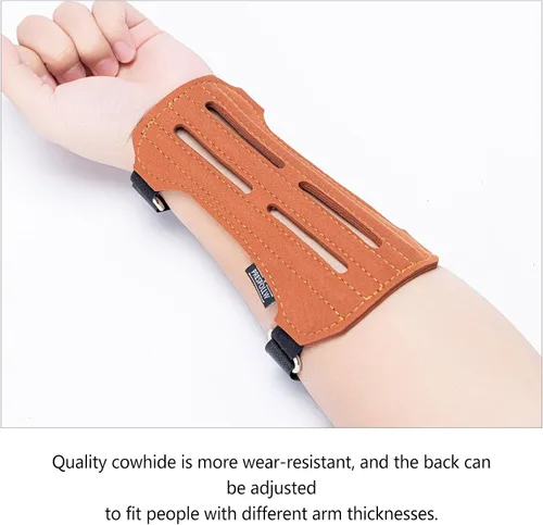 Vista 7 de Protector de brazo de tiro con arco - Protector de antebrazo transpirable y duradero con correas ajustables para tiro con arco, caza y deportes al