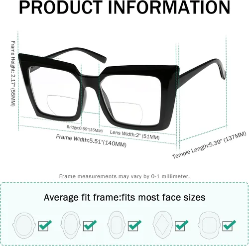 Vista 3 de Eyekepper Lentes de lectura bifocales fotocromáticos de transición para mujer de gran