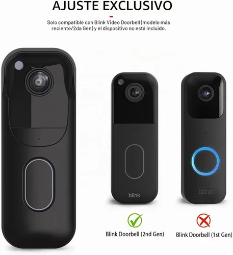 Vista 2 de Funda de silicona para Blink Video Doorbell (2.ª generación), funda protectora de silicona resistente a la intemperie con borde para la nueva cámara