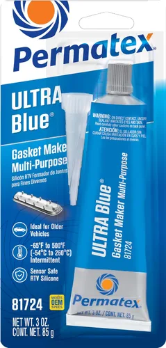 Vista 2 de Permatex 81724 Sensor-Safe Ultra Blue RTV Junta de silicona, tubo de 3 oz