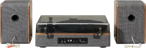 Vista 19 de Crosley CR7501A-CL Nocturne - Tocadiscos Bluetooth de 2 velocidades con altavoces estéreo a juego, color carbón