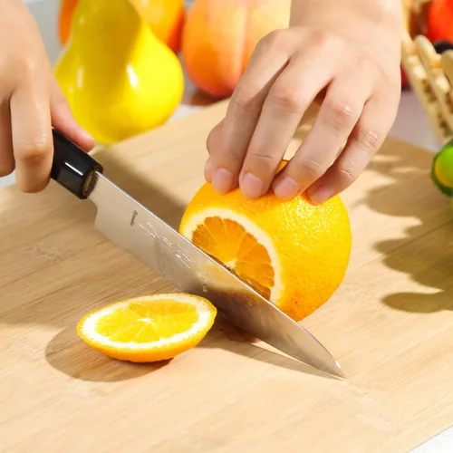 Vista 7 de Cuchillo japonés Damasco ZA18 mango de madera octogonal de magnolia de 69 capas, 6 pulgadas (5.906 in)