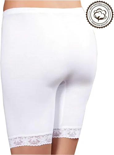 Vista 6 de HMD Underwear Bragas cómodas de algodón largo 100%, Blanco