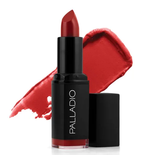 Vista 5 de Palladio Lápiz labial mate herbal, rosa bella, cremoso y cobertura completa de larga duración, 0.16 onzas bella rosado