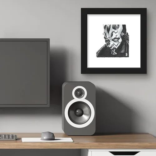 Vista 5 de Gallery Pops Star Wars: Saga - Darth Maul Sketch - Arte de pared, versión enmarcada negra, 12 x 12 pulgadas Versión con marco negro