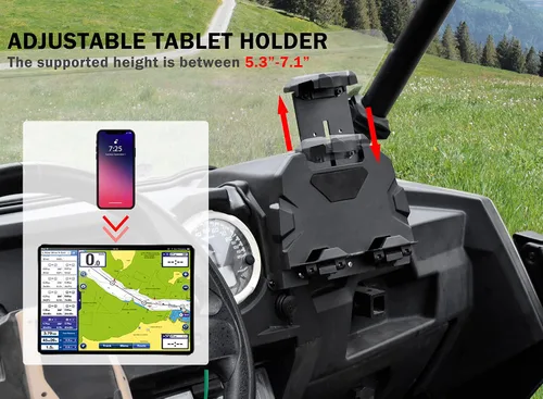 Vista 2 de SAUTVS Soporte de tableta para Polaris RZR XP 1000/4 2014-2018 con caja