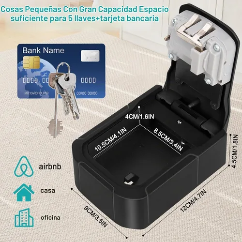 Vista 4 de Caja de bloqueo de llaves, caja de seguridad de montaje en pared