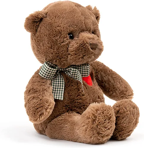 Vista 2 de Oso de Peluche Pequeño de 11.4" con Corazón Lindo Oso de Peluche Marrón Animales de Peluche Suave Oso de Peluche Juguetes de Peluche Regalos