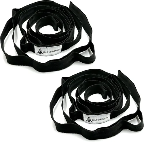 Vista 10 de Correa de estiramiento con bucles para yoga, correa de estiramiento para terapia física, correa de ejercicio no elástica para pilates, danza