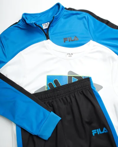Vista 3 de Fila Conjunto deportivo deportivo para niños, sudadera de tricot de 3 piezas, pantalones deportivos, camisa, ropa deportiva para niños (8-12)