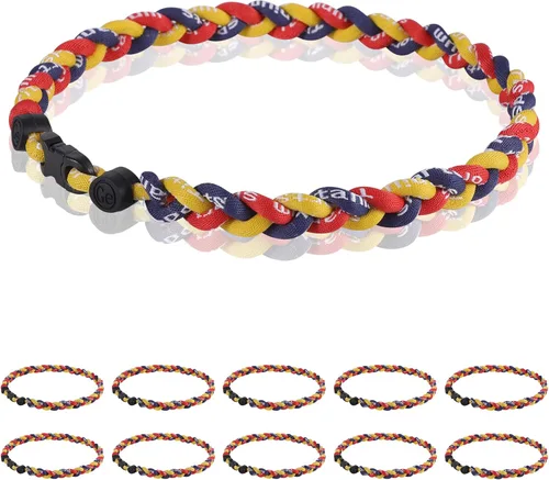 Vista 27 de Paquete de 12 Collares de Béisbol de 18 Pulgadas, Regalo de Equipo para Fanáticos de Béisbol, Diseño de Cuerda Tornado de Titanio Triple Trenzado