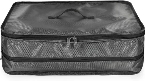 Vista 5 de Traveler's Choice Organizador de maleta expandible con compresión, diseño que ahorra espacio y ganchos de suspensión rápida, Negro -, Estantes