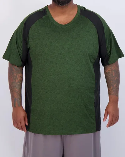 Vista 2 de Real Essentials Paquete de 3 camiseta elástica de manga corta con cuello en V para hombre grande y alto (3X alto-5X alto)
