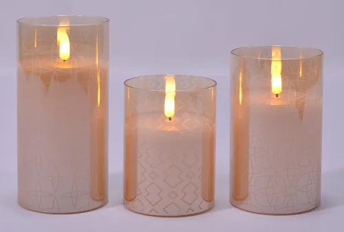 Vista 3 de Mark Feldstein - Juego de 3 velas LED modernas de mediados de siglo
