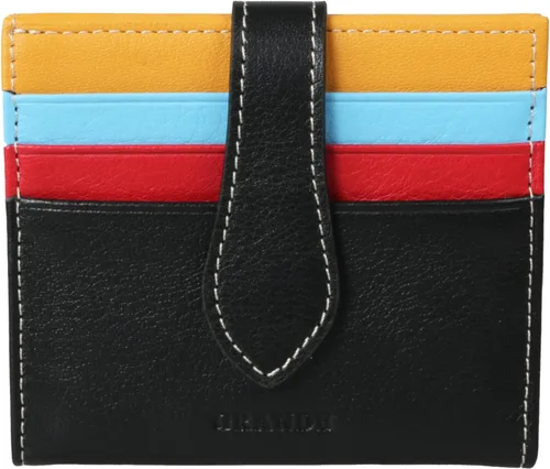 Vista 35 de Grande -3803 Cartera unisex, Azul (Iced Blue), Cartera delgada de cuero con cierre a presión pequeño