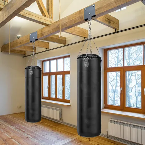 Vista 5 de Soporte de suspensión de bolsa de boxeo resistente, soporte de suspensión de bolsa de 360°, rotación de 360°, gancho de vigas de madera