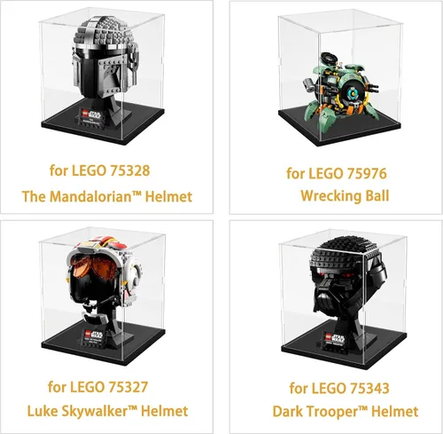 Vista 3 de Vitrina de acrílico transparente engrosada para coleccionables de Lego 75328 75976 Minifigure, caja transparente de autoensamblaje a prueba de polvo