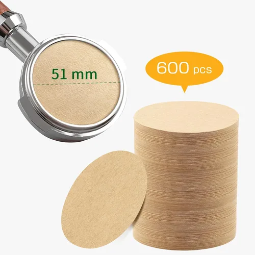 Vista 2 de 600 piezas de papel filtro de espresso para máquina de espresso CASABREWS, filtro portafiltro desechable para portafiltro manual De'Longhi Stilosa