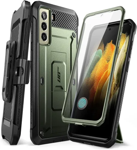 Vista 9 de SUPCASE Unicorn Beetle Pro Series - Funda diseñada para Samsung Galaxy S21 FE 5G (versión 2022), funda resistente de doble capa y función atril
