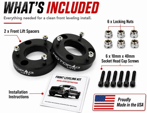 Vista 3 de MotoFab Lifts Juego de elevación y estabilización delantera que elevará su F150 2 pulgadas