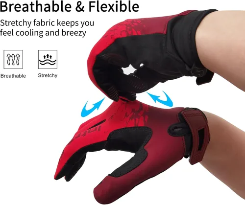 Vista 3 de Guantes de ciclismo para paseos cortos, guantes de correr, guantes de pesca, pantalla táctil, ligeros, elásticos, excelente agarre, para uso diario