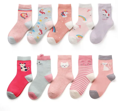 Vista 2 de Calcetines de vestir de algodón suave de moda para niños y niñas
