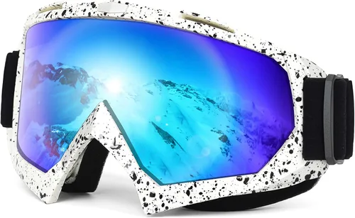 Vista 11 de MAMBAOUT Gafas de esquí de nieve para adultos, gafas de snowboard para jóvenes, adolescentes, hombres y mujeres, gafas de moto de nieve de visión