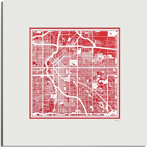 Vista 126 de O3 Design Studio San Diego, CA Paper Cut Map Matted Grey 20x20 in Paper Art