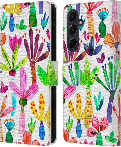 Vista 262 de Head Case Designs Officially Licensed Ninola Brushstrokes Black Summer Patterns Leather Wallet Case Compatible with Samsung Galaxy A07 4G