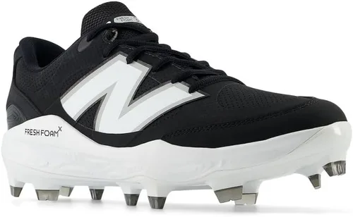 Vista 3 de New Balance Fresh Foam 3000 V7 - Zapatos de béisbol moldeados para hombre, color rojo mercurio/dorado, talla 6.5 M