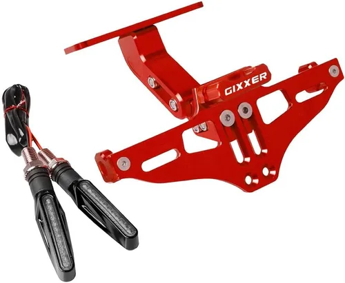 Vista 2 de Para Suzuki para GIXXER 150 155 para GIXXER SF 250 para GIXXER F150 Soporte de matrícula con cola ligera eliminador de guardabarros (color: C negro)