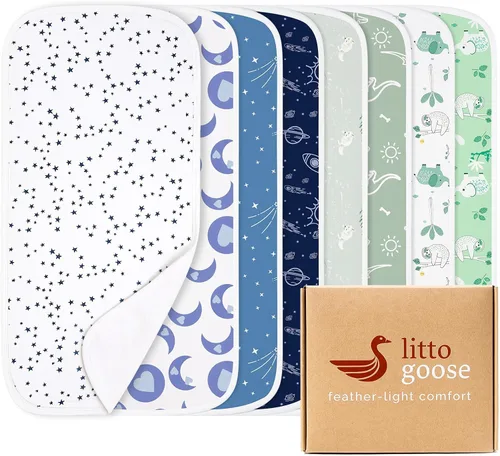 Vista 10 de Premium Waterproof Baby Burp Cloths 8 Pack, Extra Large 13" x 26" Soft Absorbent Burping Cloths for Newborn Infant, Patriotic 4th of July Baby