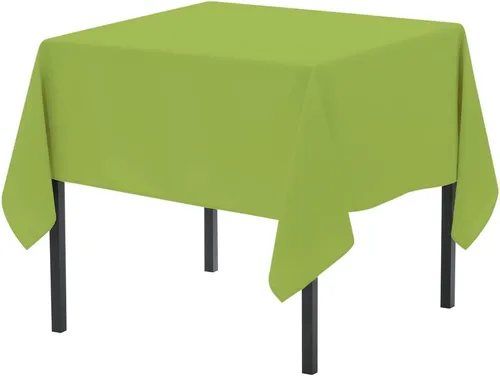 Vista 174 de Pomp - Mantel premium de poliéster con estampado abstracto de 52 x 52 pulgadas cuadradas Tela de fácil cuidado, resistente a arrugas y manchas