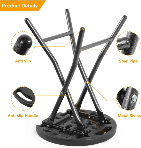 Vista 4 de 5Rcom Taburetes Plegables, Paquete de 1 Taburetes Portátiles con Asa, Taburete Plegable para Adultos con Patas de Marco de Acero Resistente