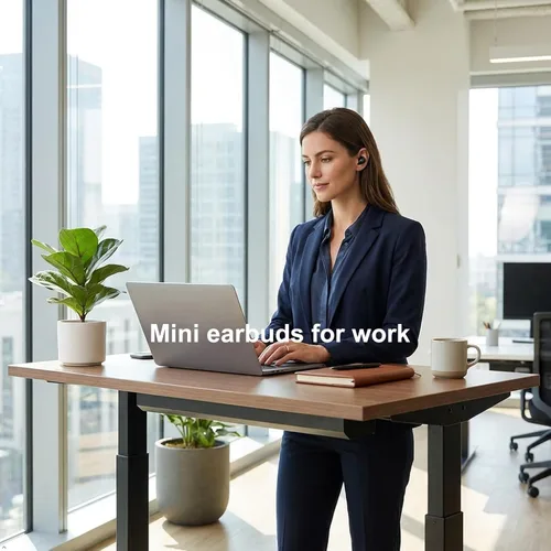 Vista 7 de Auriculares Bluetooth de perfil bajo con micrófono para dormir, trabajo, deportes, auriculares inalámbricos, graves estéreo, ruido blanco para Skin