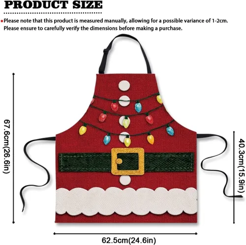Vista 25 de Dreaweet Delantal de cocina unisex con cuello ajustable de Navidad