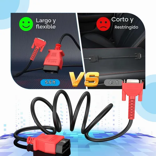 Vista 6 de Cable de prueba principal OBD2 Autel, original de 5.6 pies/1.7 metros, conector de prueba de diagnóstico OBDII de 16 pines DB15 compatible con serie