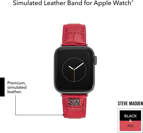 Vista 4 de Steve Madden Correa de moda de grano de cocodrilo para Apple Watch