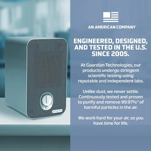 Vista 5 de Sistema de limpieza de aire GermGuardian 3 en 1 con filtro HEPA, desinfectante UV-C, reducción de alérgenos y olores, purificador de aire portátil.