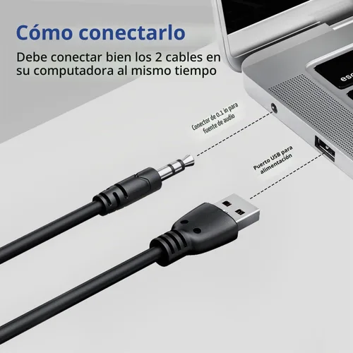 Vista 5 de Uakinat Altavoces de computadora, altavoz digital multimedia de madera, altavoces PC USB con alimentación de 3.5mm AUX, barra de sonido portátil