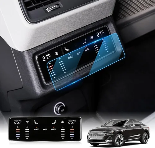 Vista 8 de LFOTPP Protector de pantalla para Auid A6 2022 2019-2022 A6 E-tron/ A7 / Q8 Protector de pantalla trasera con control de clima y pantalla táctil