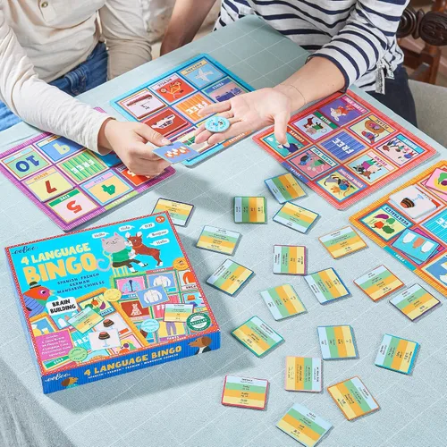 Vista 5 de eeBoo Juego de bingo en 4 idiomas/Español, Francés, Alemán, Chino Mandarín/Edades 3+