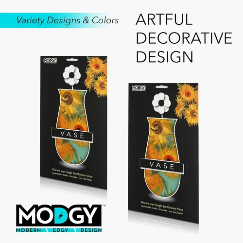 Vista 5 de MODGY Florero expandible, plástico decorativo moderno plegable impreso jarrones para centros de mesa para bodas, mesa de comedor, decoración